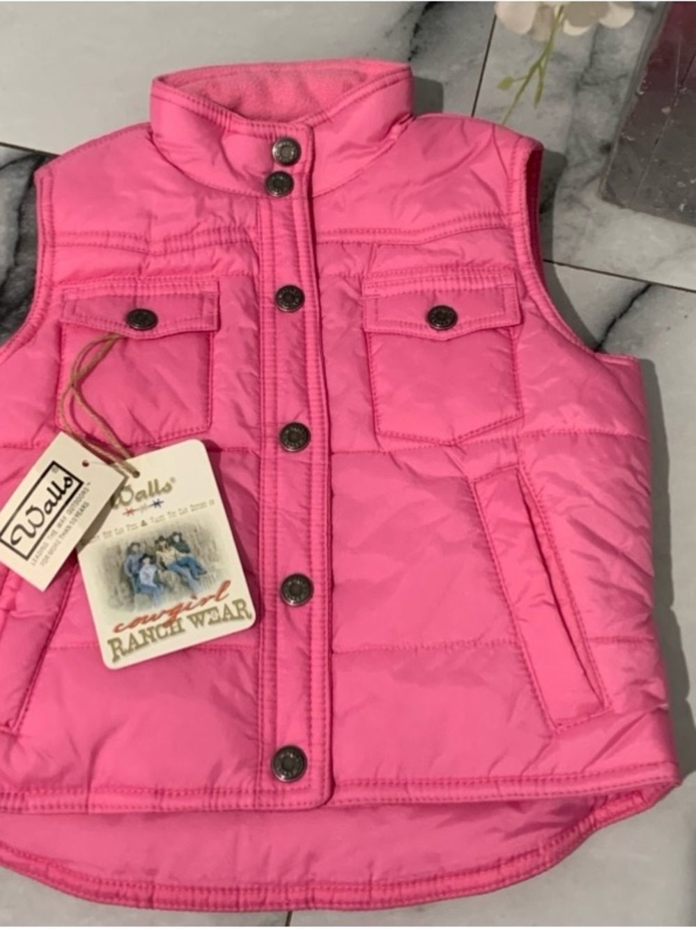 Walls Kids' Bright Pink Quilted Puffer Vest